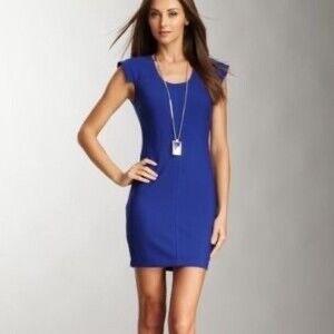 Robert Rodriguez Dresses Blue Cap Sleeves Back Zip Dres Size 12